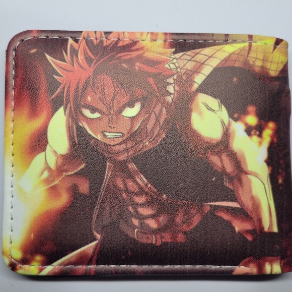 New Japan Anime Fairy Tail Natsu One Size Leather Purse Cosplay Wallet - Picture 3 of 3